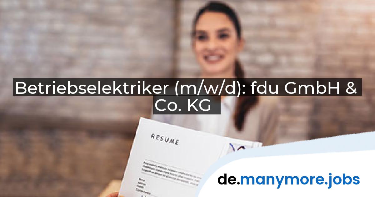 Betriebselektriker (m/w/d): fdu GmbH & Co. KG | manymore.jobs