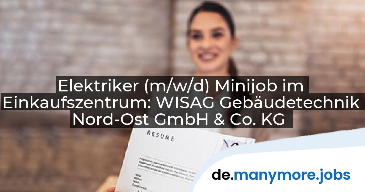 Elektriker (m/w/d) Minijob im Einkaufszentrum: WISAG Gebäudetechnik Nord-Ost GmbH & Co. KG | manymore.jobs