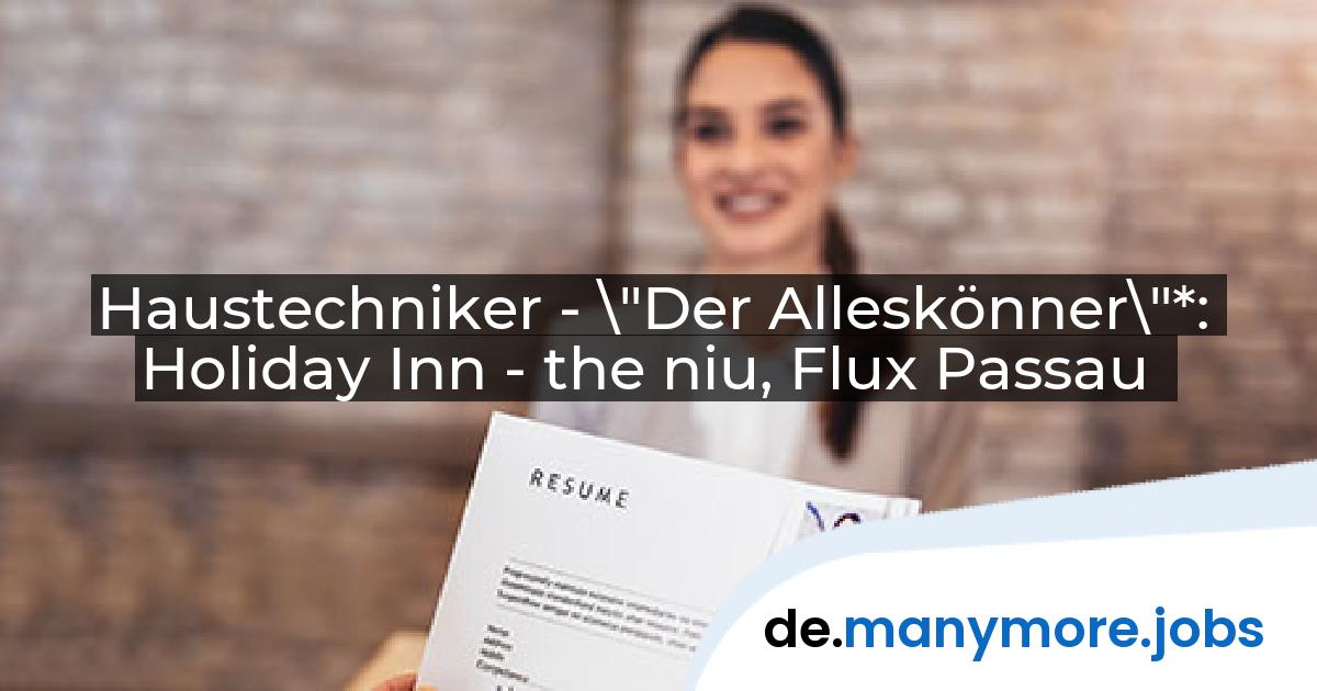 Haustechniker - \