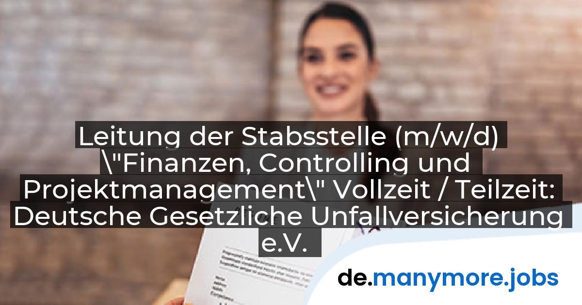 Leitung der Stabsstelle (m/w/d) \