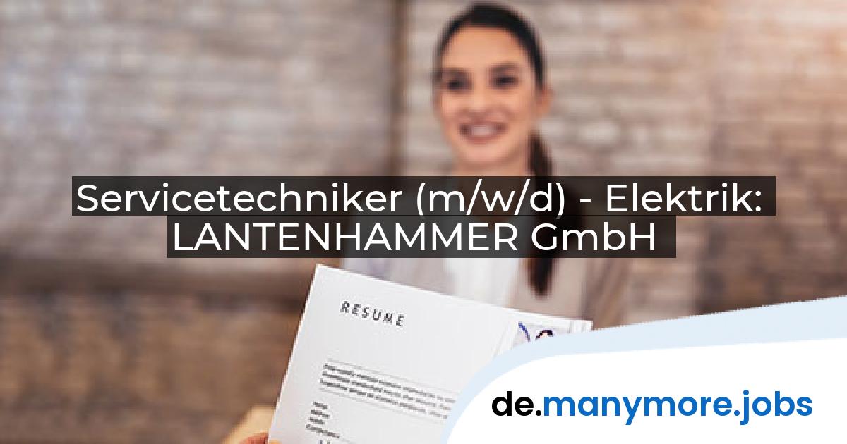 Servicetechniker (m/w/d) - Elektrik: LANTENHAMMER GmbH | manymore.jobs