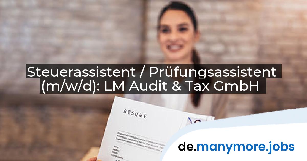 Steuerassistent / Prüfungsassistent (m/w/d): LM Audit & Tax GmbH | manymore.jobs