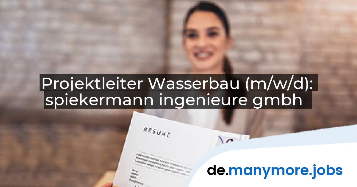 Projektleiter Wasserbau (m/w/d): spiekermann ingenieure gmbh | manymore.jobs